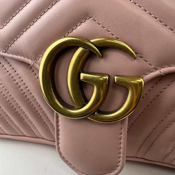 A205 💎✨Authentic Gucci Marmont Small Shoulder Bag Perfect Pink - Picture 3 of 8